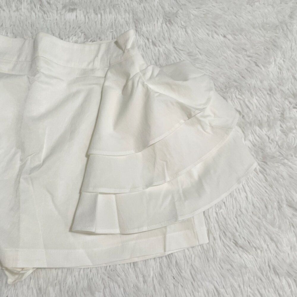 Women Halter Backless Skort Set in White Medium - Picture 4 of 8
